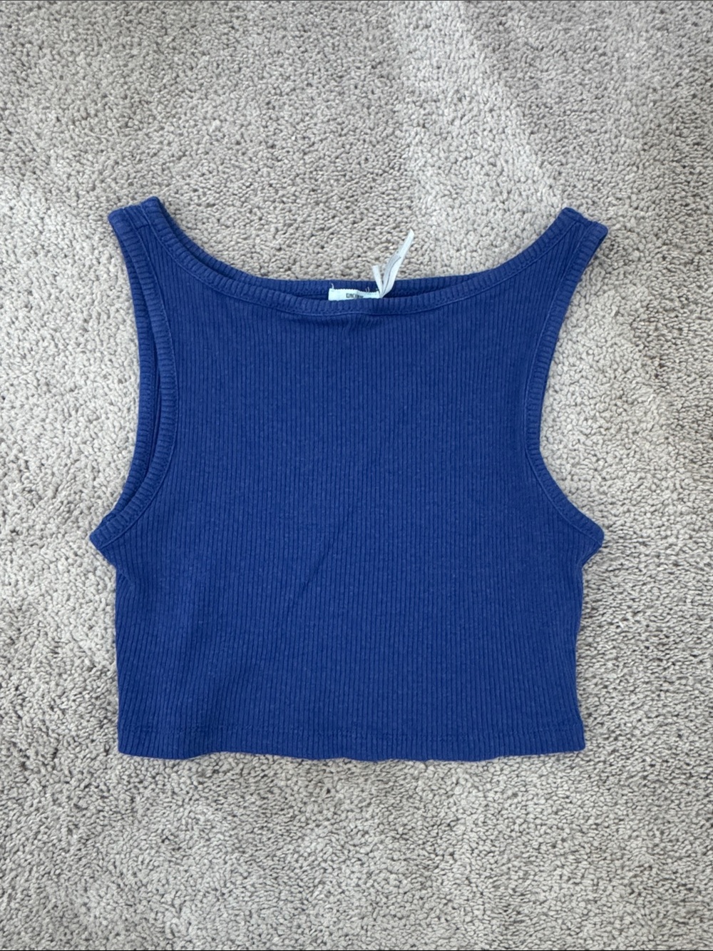 Kimchi Blue Ribbed Royal Blue Crop Tank